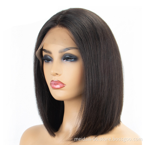 straight Bob wig for black women brazilian remy human hair lace front wigs